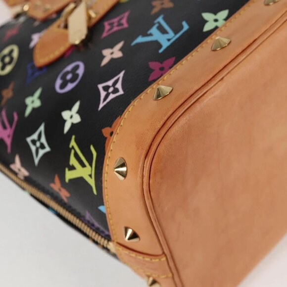 LOUIS VUITTON Monogram Multicolor Alma Hand Bag Black M92646 LV Auth yk19113A - Picture 4 of 16